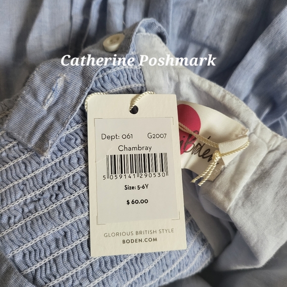 ♥️NWT♥️ BODEN GIRLS CHAMBRAY DRESS - Picture 10 of 15